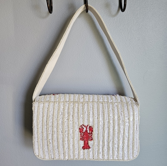 Viral Handcrafted in India Beaded Lobster Shoulder Bag 🦞 NWT - Picture 2 of 9